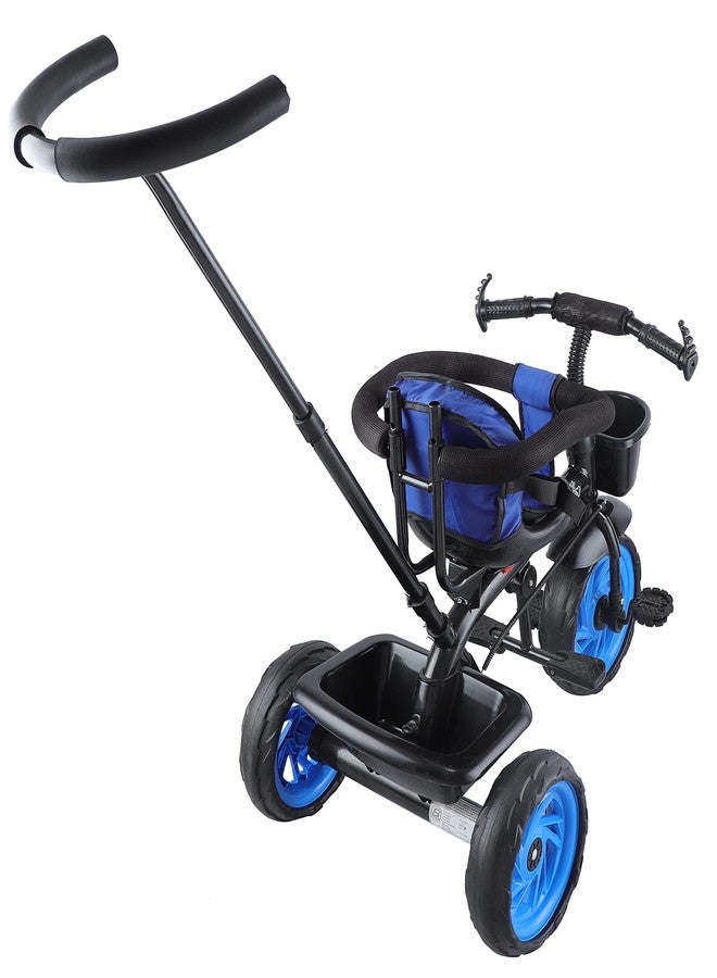 JoyRide Striker Trike Push & Plug Baby Trike with Dual Storage Basket, Adjustable Parental Handle, Detachable Guardrail, Harness, Folding Footrest for Kids| Boys| Girls Age Group 2 to 5 Years(Blue) - Image 5